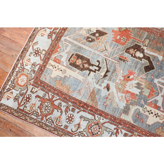 Rustic Early 20th Century Zabihi Collection Abstract Accent Size Persian Malayer Rug - 4'1" x 6' For Sale - Image 3 of 9
