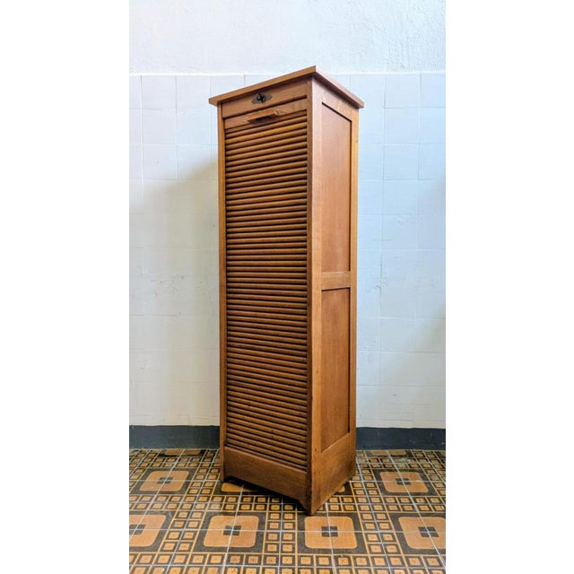 Vintage French Single Roller Door Filing Cabinet from Graam, 1940s For Sale - Image 3 of 10