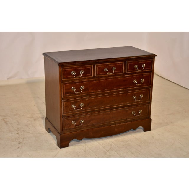 Wood Plum Pudding Mahogany Chest, C. 1950 For Sale - Image 7 of 9