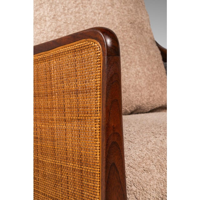 Set of Two (2) Rare Mid-Century Modern Caned Lounge Chairs in Walnut Attributed to Kipp Stewart for Directional, Usa, C. 1950s For Sale - Image 14 of 17