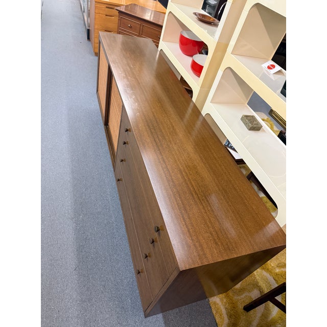 Harvey Probber Mahogany + Caned Door Credenza C1950s For Sale - Image 11 of 17