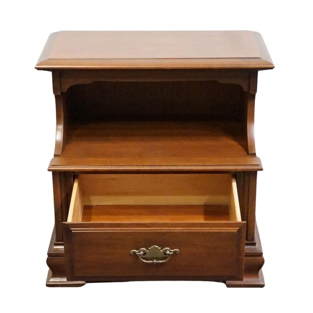 Permacraft / Sanford Solid Cherry Early American Traditional 24" Open Cabinet Nightstand 79-32 For Sale In Kansas City - Image 6 of 13
