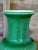 Vintage Green Glazed Ceramic Vase With Natural Fiber Wrap For Sale - Image 4 of 11