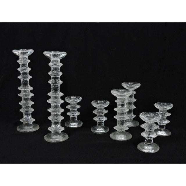 1970s Iittala Festivo Glass Candlesticks by Timo Sarpaneva - Set of 8 For Sale - Image 10 of 11