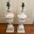 Pair handsome useful large Italian alabasters lamps on square bases