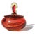 Beautiful vintage Murano hand blown Sommerso red orange, yellow and clear Italian art glass powder / jewelry box....