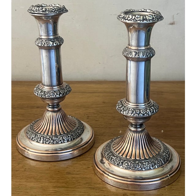 Sheffield Silver Plate & Copper Georgian Candlesticks, C. 1814 For Sale - Image 13 of 16