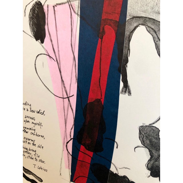 1980s Matt Phillips, Ariadne, Poem, Mixed Media Abstract Modernist Colorful Collage Lithograph Print, 1987 For Sale - Image 5 of 14