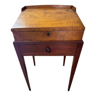 Teachers Desk Circa 1860 in Tiger Maple For Sale