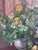 Large Vintage Original Floral Still Life Painting With Fruit For Sale - Image 12 of 18