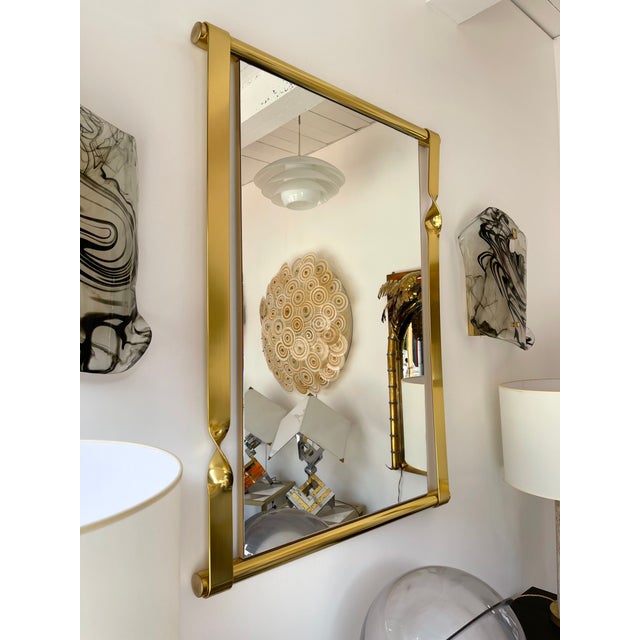 Brass Mirror by Luciano Frigerio, Italy, 1970s For Sale - Image 6 of 12
