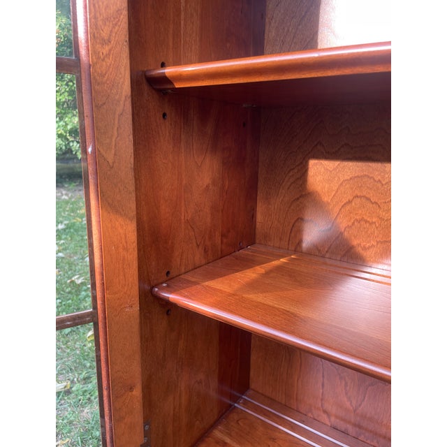 Ethan Allen Mount Vernon Hutch Top Curio Display Wood and Glass Display Cabinet For Sale - Image 11 of 12