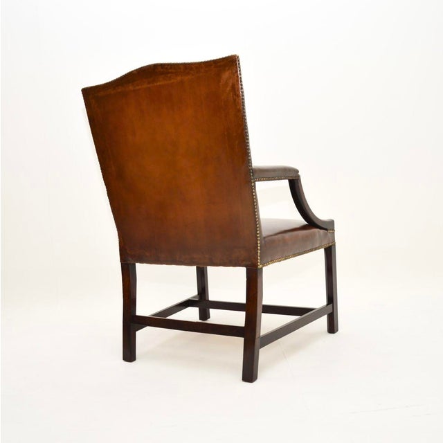 Georgian Leather Gainsborough Armchair, 1790s For Sale - Image 6 of 11