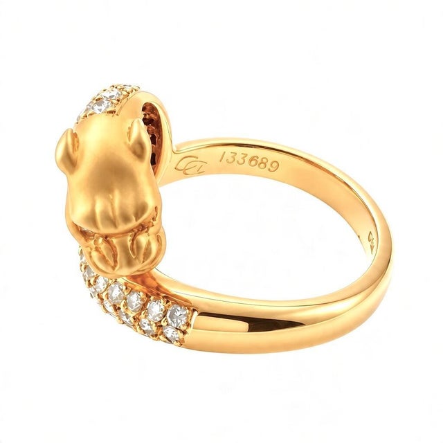 Carrera Y Carrera 18k Gold Pave Diamond Panther Ring For Sale - Image 9 of 10
