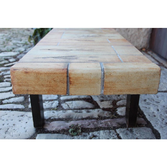 Roger Capron Vintage Coffee Table in Les Herbiers by Roger Capron, 1960s For Sale - Image 4 of 11