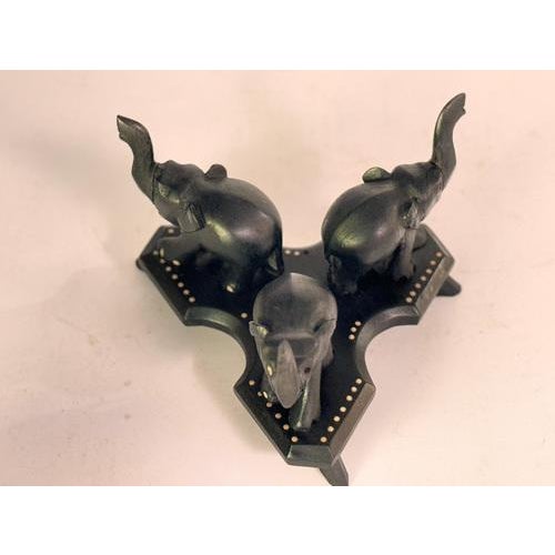 Ashtray in Wood with Elephant Carved Based, France, 1950s For Sale - Image 5 of 9