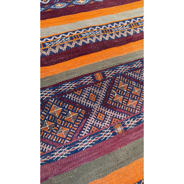 1990s 1990s Authentic Flatweave Rug With Striped Pattern - 9.9 X 5.05 Ft For Sale - Image 5 of 10