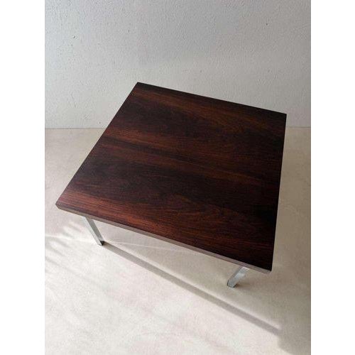 Brown Vintage Coffee Table in Rosewood and Chrome, 1960s For Sale - Image 8 of 9