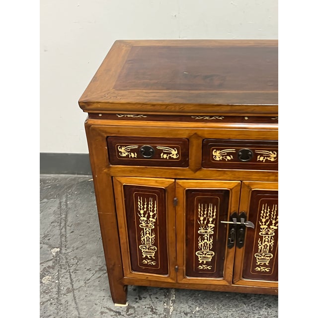 Antique Chinese Jiangsu Province Rosewood + Bone Inlay Cabinet | Chairish