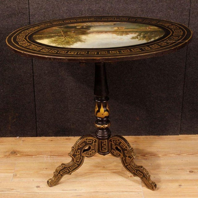 20th Century English Lacquered and Painted Side Table, 1920 For Sale - Image 10 of 12