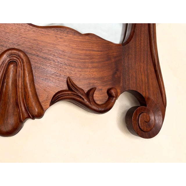 Late 20th Century Late 20th Century Chippendale Walnut Custom-Made Mirror For Sale - Image 5 of 11