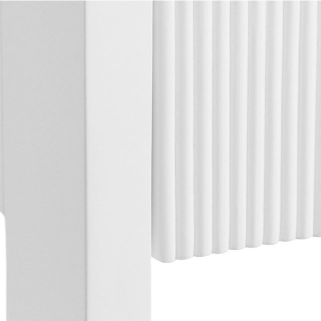 Not Yet Made - Made To Order Matthew Izzo Home Davie Matte White Lacquer Two Drawer/Three Shelf Etagere With Brass Hardware For Sale - Image 5 of 12