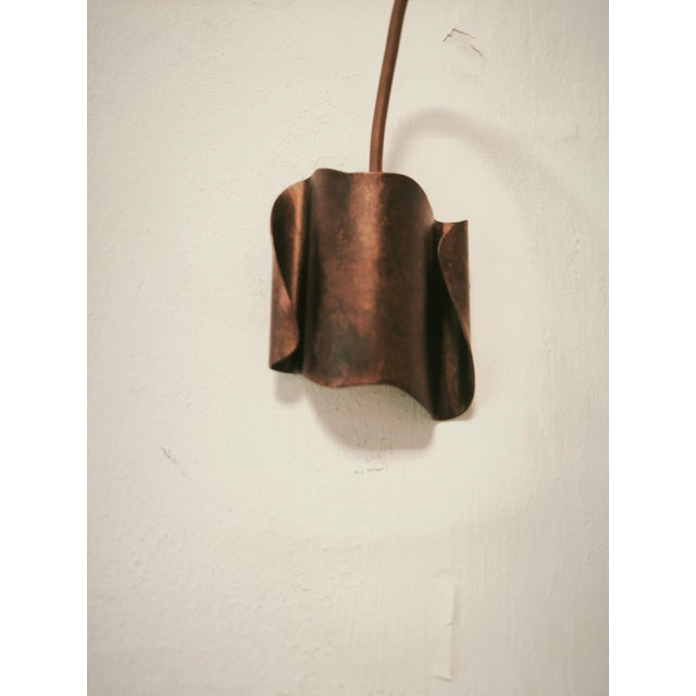 Copper Pendant Lamp with Metal Handkerchiefs, 1980s For Sale - Image 4 of 18