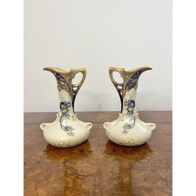 Late 19th Century Art Nouveau Porcelain Jugs, 1895, Set of 2 For Sale - Image 5 of 10