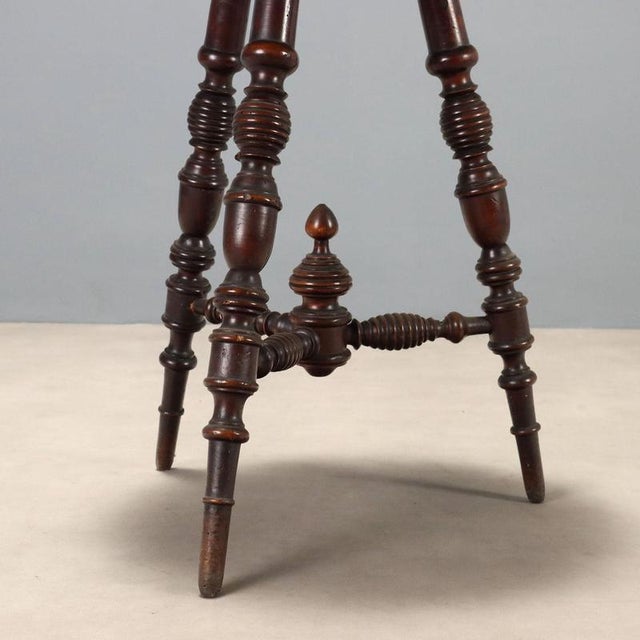 Swiss Pine Side Table with Black Marble Top For Sale - Image 5 of 8
