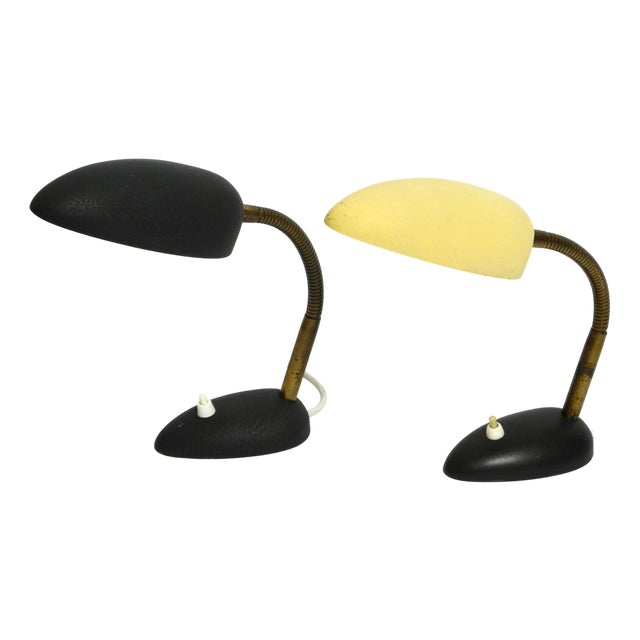 Small Metal Table Lamps with Goosenecks from Cosack Leuchten, 1950s, Set of 2 For Sale