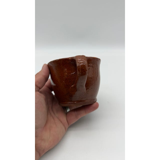 A Very Nice Antique Folk Art Pennsylvania Redware Mug, Circa 1850s' For Sale - Image 12 of 18