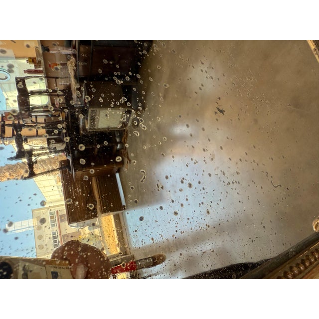 French 19th Century Large Vertical Gold Gilt Mirror with Floral crest For Sale - Image 14 of 18