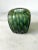 Mid-Century Modern Guaxs Glassworks Kashi Carved Glass Green Vase For Sale - Image 3 of 9