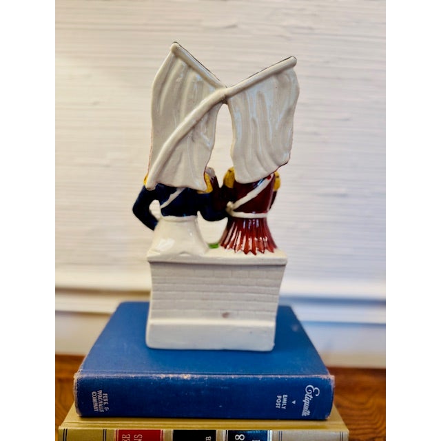 Ceramic Antique Staffordshire Flatback Navy & Military Figurine Trio - "The Victory,""Alliance," and "The Death of Nelson" For Sale - Image 7 of 9