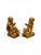 A pair of 19th century gilt bronze cherub putti bookends, each modeled as a seated child figure draped in fabric and...