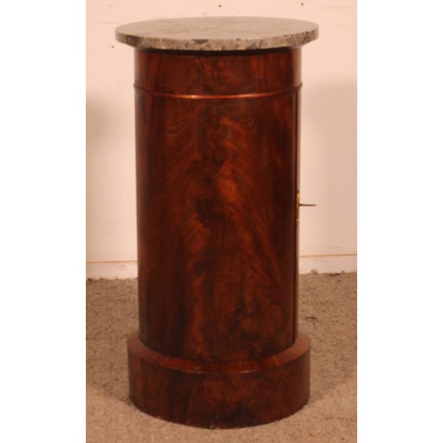 Wood Large Empire Sonno Bedside Table in Flamed Mahogany and Marble For Sale - Image 7 of 12
