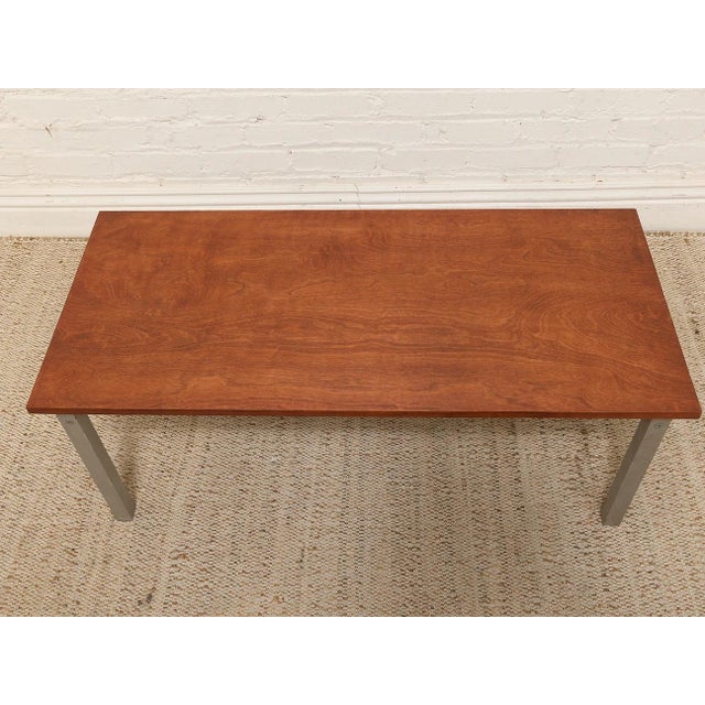Wood Vintage Modernist Wood and Metal Coffee Table For Sale - Image 7 of 10