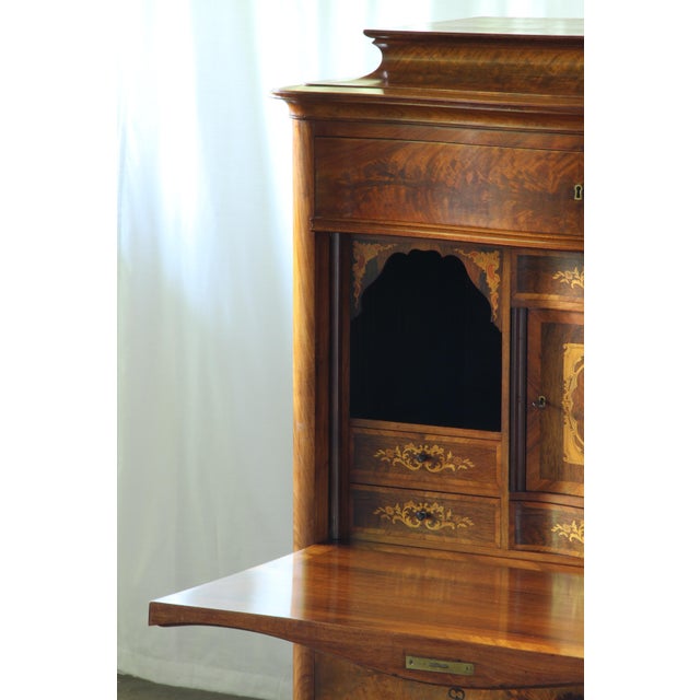 Danish Secretaire in Walnut, 1890s For Sale - Image 4 of 18