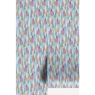 Tassel Trellis Grasscloth Wallpaper by House Party | Silk Ribbon Blue | 8 Yards For Sale