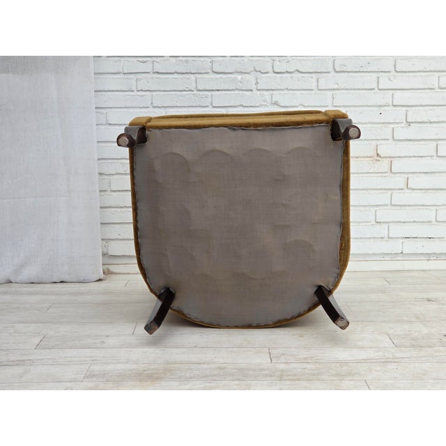 Vintage Danish Armchair in Furniture Velour and Ash, 1950s For Sale - Image 4 of 18