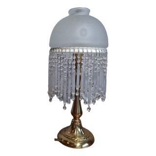 Art Nouveau Table Lamp with Blown Glass Pendants, 1890s For Sale