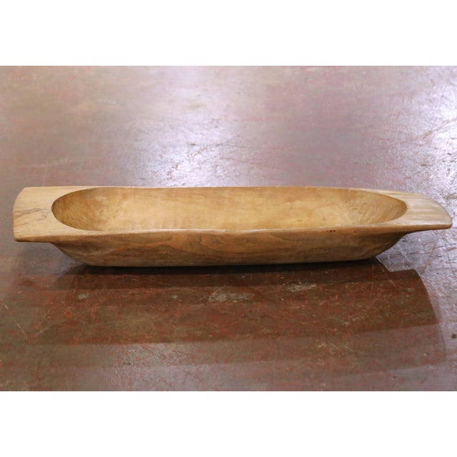 English Early 20th Century English Hand-Carved Elm Dough Bowl For Sale - Image 3 of 8