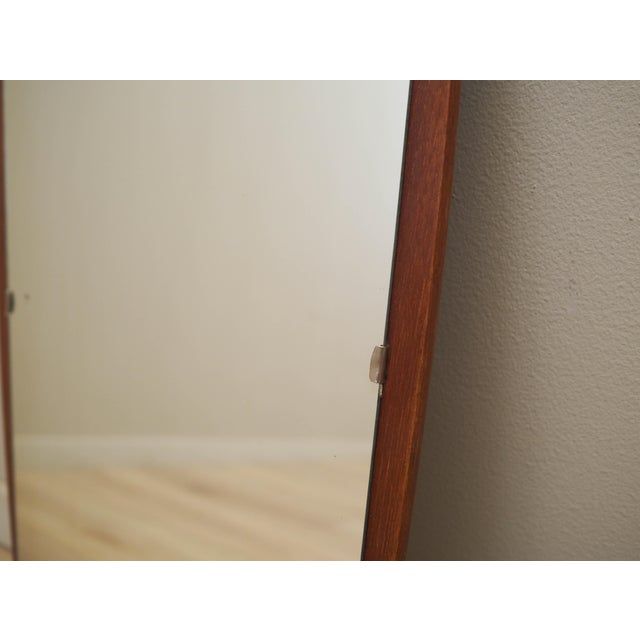 Wood Vintage Danish Mirror in Teak Frame, 1970s For Sale - Image 7 of 12