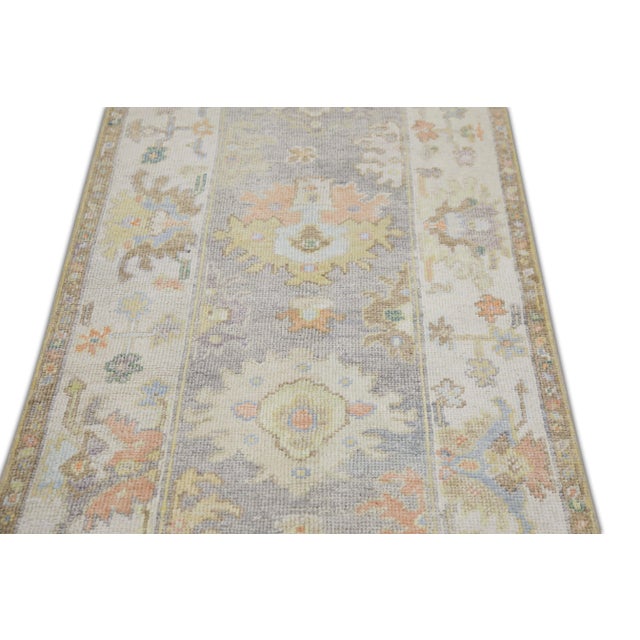 Early 21st Century Early 21st Century Multicolor Handwoven Turkish Oushak Runner 2'10" X 14'2" For Sale - Image 5 of 7