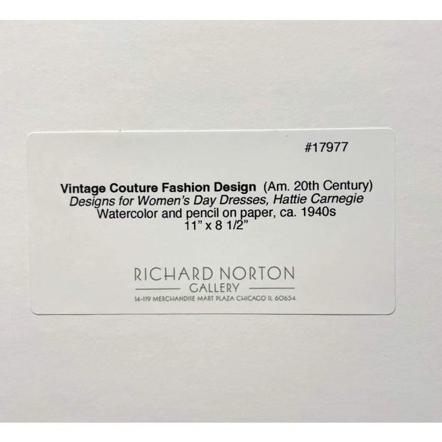 Early 1940s Fashion Study Featuring Women Wearing Hattie Carnegie Dresses For Sale - Image 4 of 4