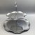 Dorothy Thorpe Style Glass 2 Tiered Serving Tray With Textured Silver Bottoms and Ruffled Edge For Sale - Image 4 of 13