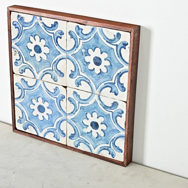 Framed Set of 18th Century Portuguese Tiles For Sale In Baton Rouge - Image 6 of 8