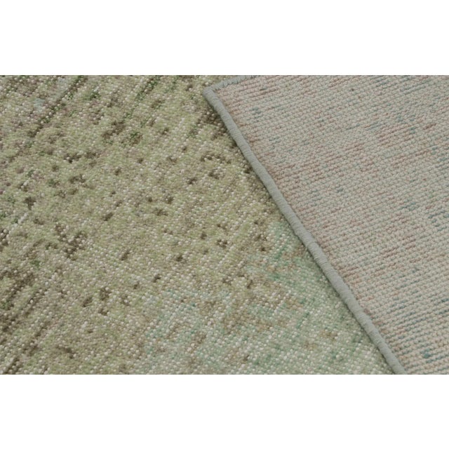 Textile Rug & Kilim’s Distressed Style Abstract Runner Rug in Blue and Beige For Sale - Image 7 of 7