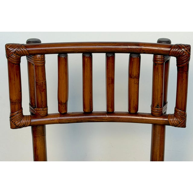 Wood Ficks Reed Expandable Bamboo Game & Dining Table with 4 Matching Chairs, C. 1960 For Sale - Image 7 of 18