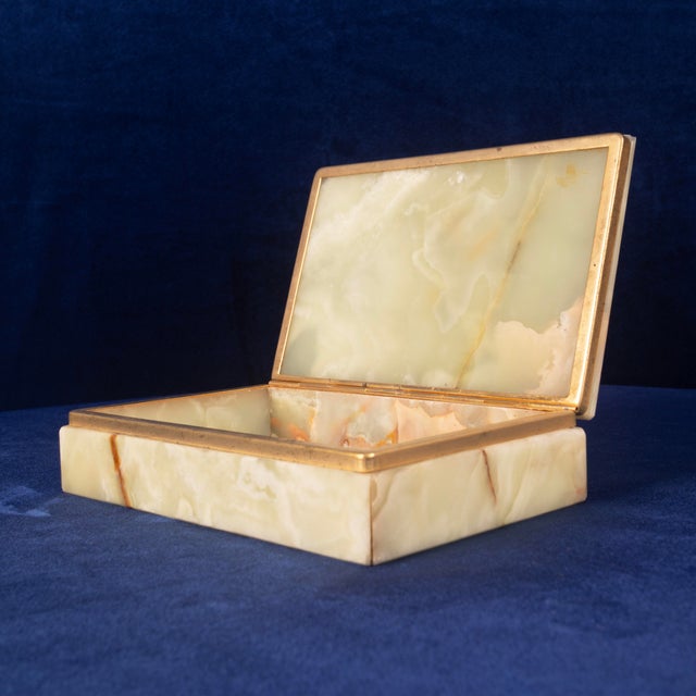 Italian Onyx and Brass Jewellery Box, 1970s For Sale - Image 14 of 18